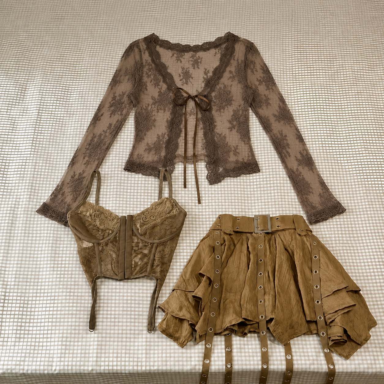 Street Fashion Korean - Harajuku Vintage Fashion 3 Piece Set