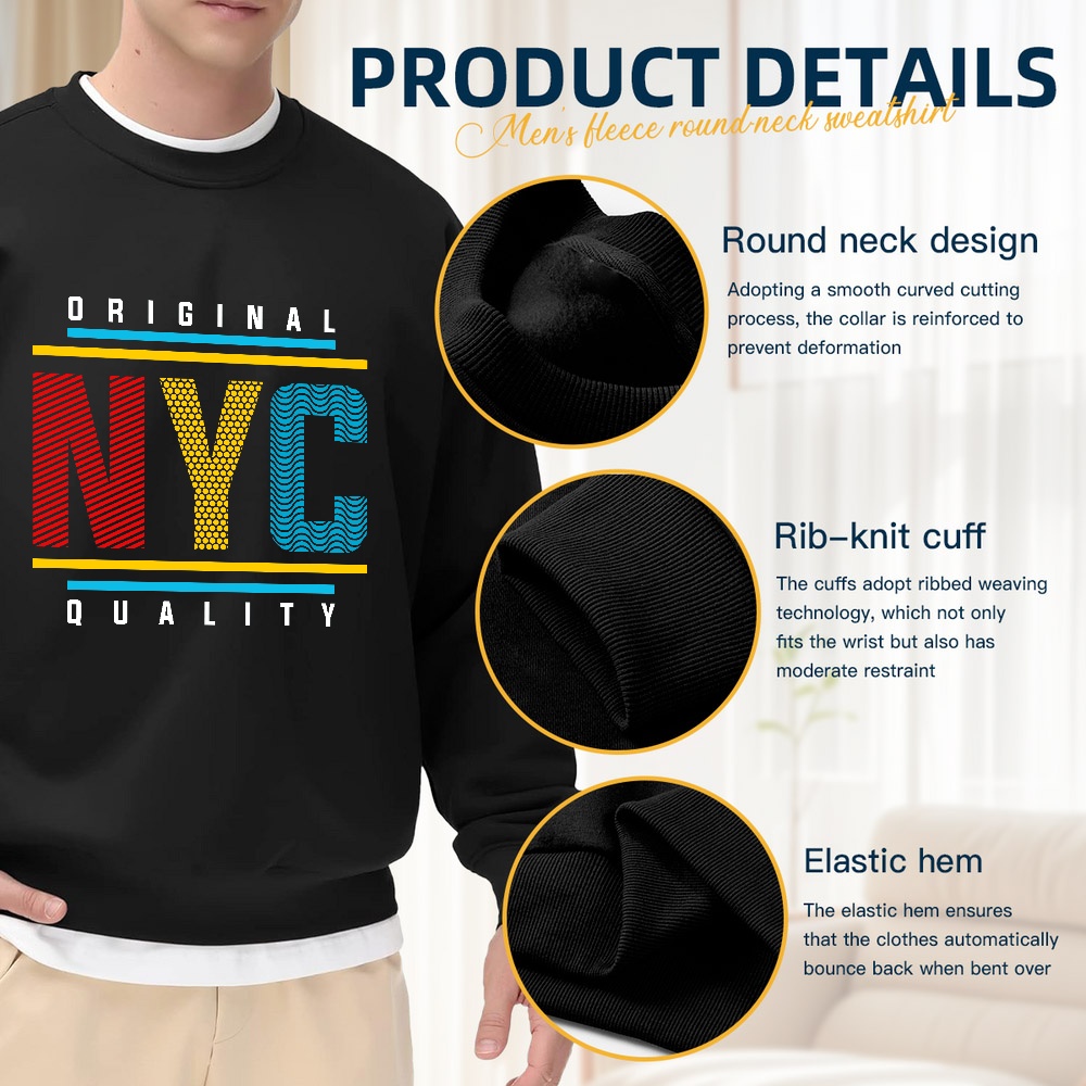Men's Black Loose-Fitting Crew - Street Fashion Nyc recensie en prijs