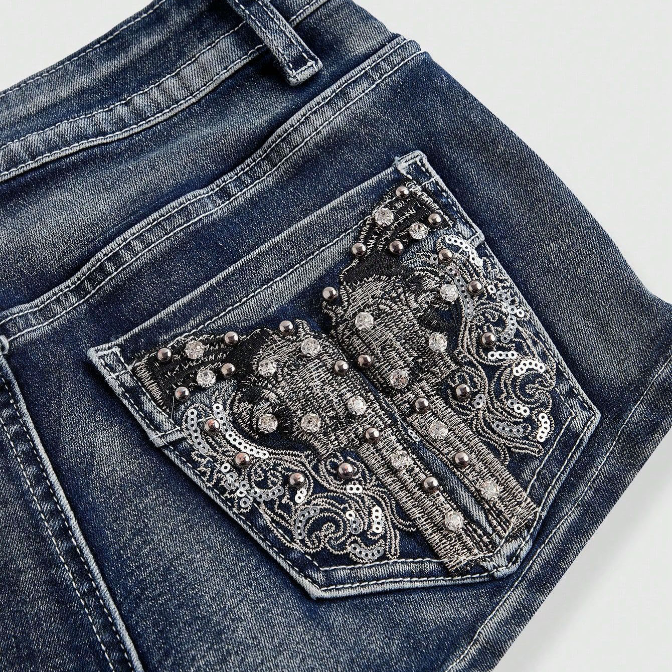Summer Rhinestone Embroidered  - Street Fashion Jeans recensie en prijs