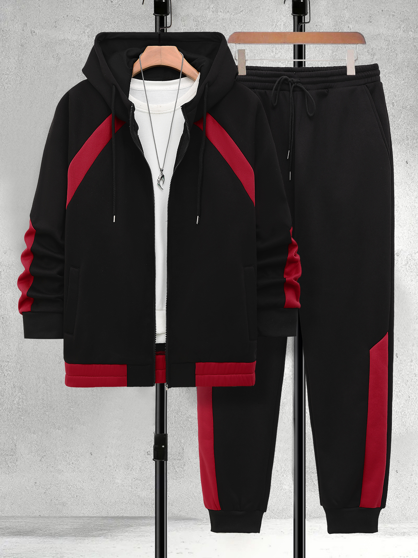 Men's Plus Size Black & Red Co - Street Fashion Art recensie en prijs