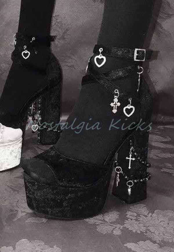 Gothic Black Velvet Platform H - Street Fashion Dress recensie en prijs