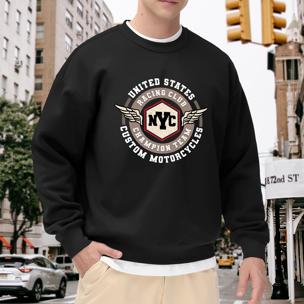 Men's Black Crew Neck Sweatshi - Street Fashion Nyc recensie en prijs