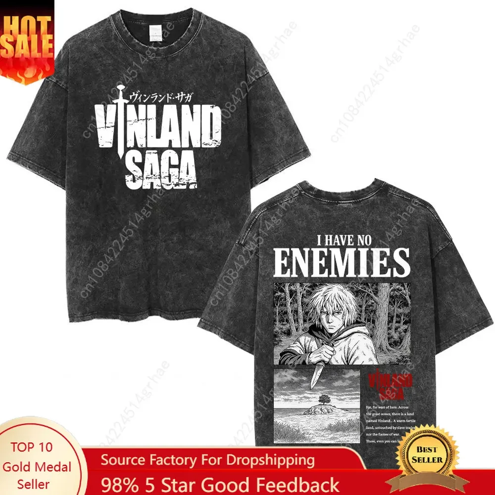 Vintage Washed Anime Vinland S - Street Fashion Anime recensie en prijs