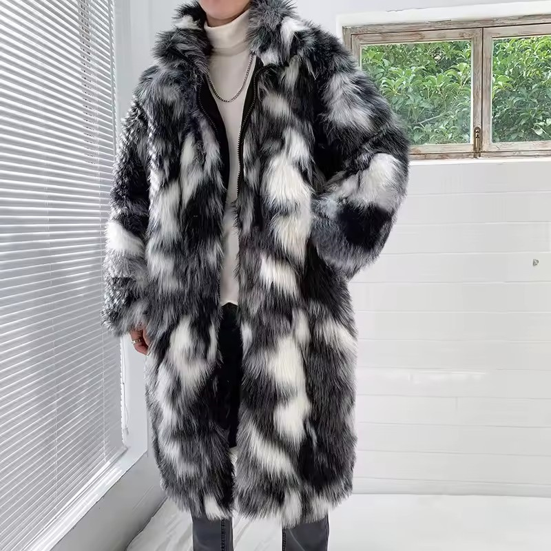 Winter Hip Hop Long Faux Fur C - Street Fashion Korean recensie en prijs