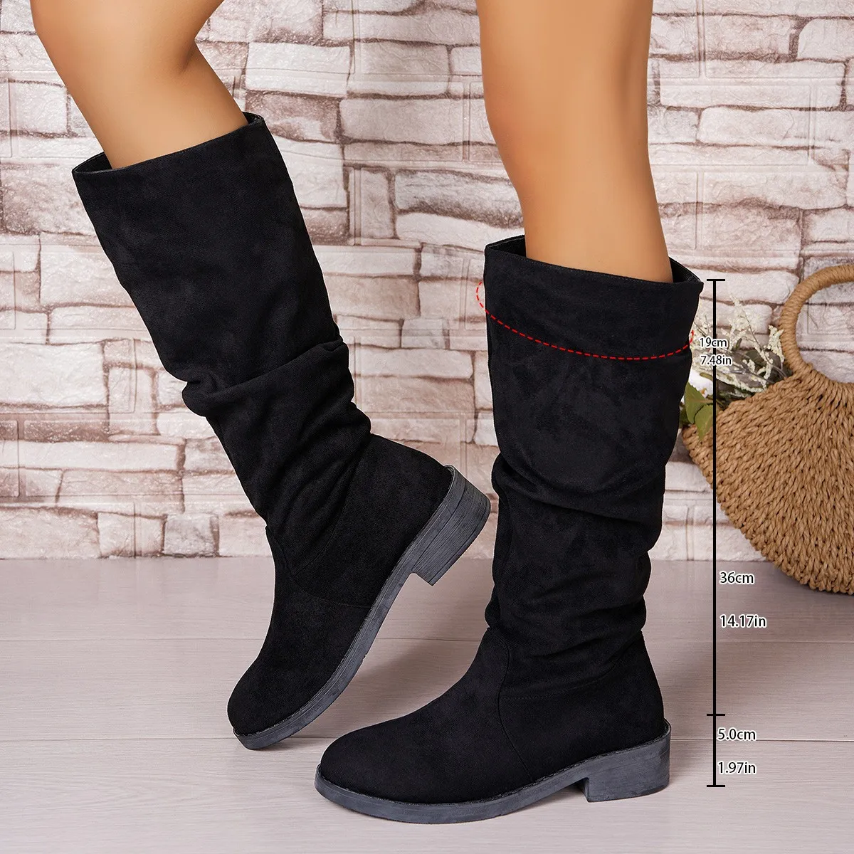 Pleated Boots Women Faux Suede - Street Fashion Winter recensie en prijs
