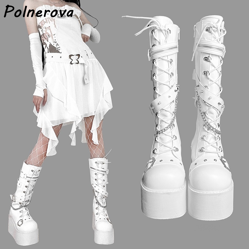 Black Platform Metal Chain Boo - Street Fashion Winter recensie en prijs