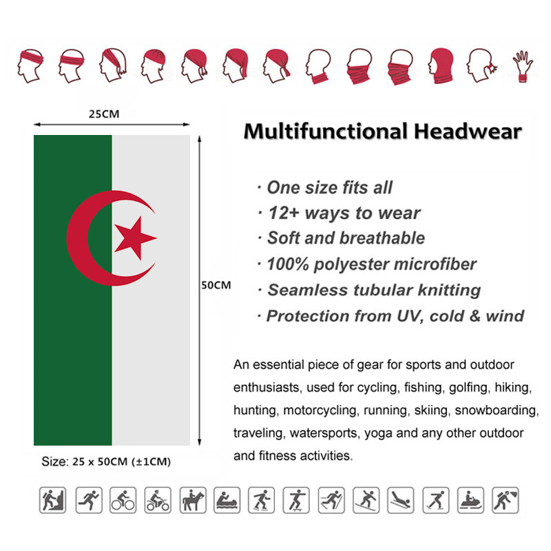 Algeria Flag Printed Bandana H - Balaclava Face Mask recensie en prijs