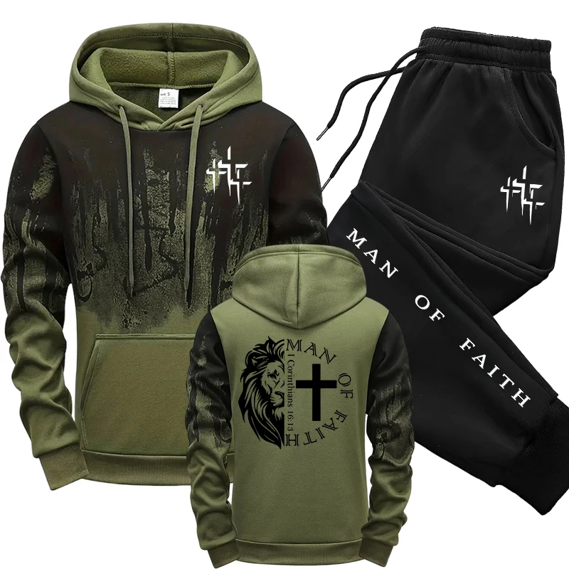 Man of Faith Pattern Men's Set - Street Fashion Art recensie en prijs