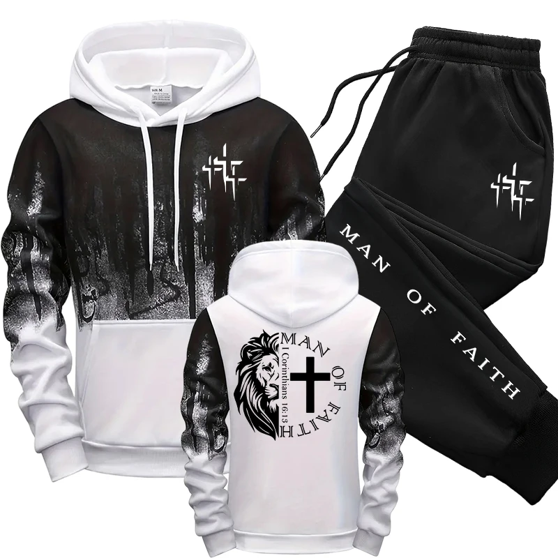 Man of Faith Pattern Men's Set - Street Fashion Art recensie en prijs