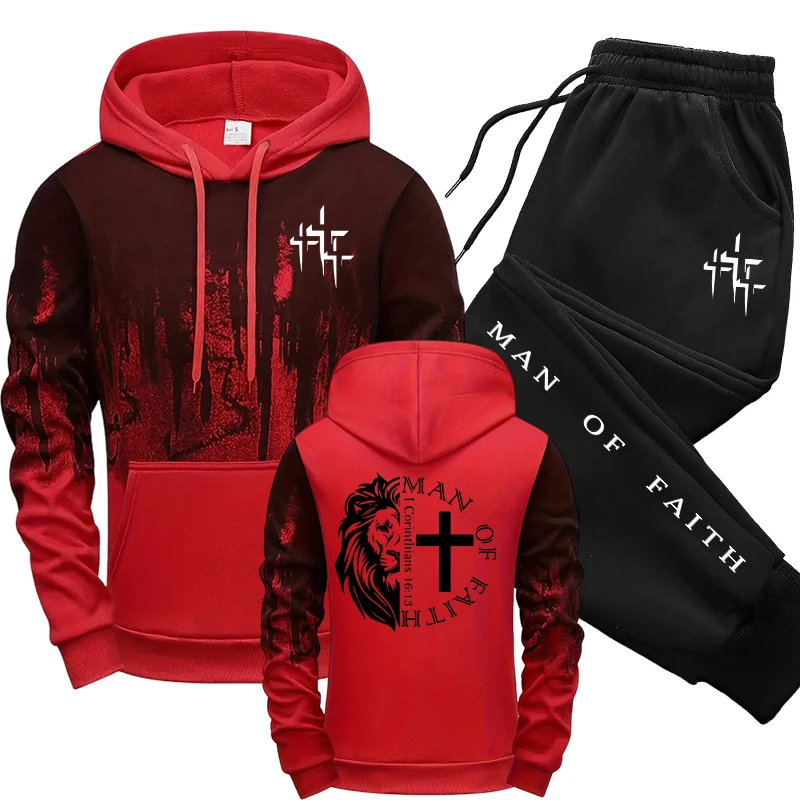 Man of Faith Pattern Men's Set - Street Fashion Art recensie en prijs