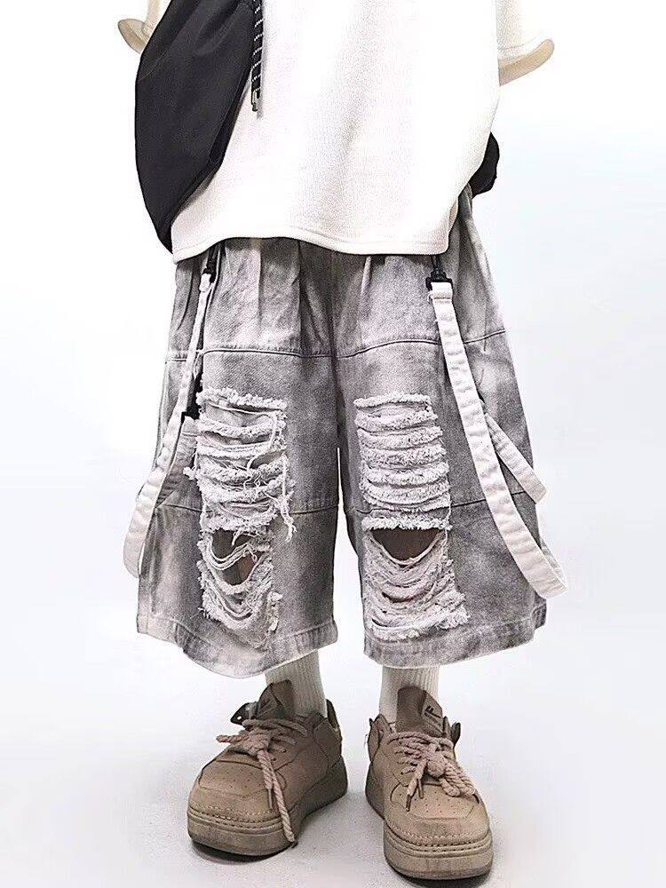 Retro Hip-hop Men's Ripped Jea - Street Fashion Jeans recensie en prijs