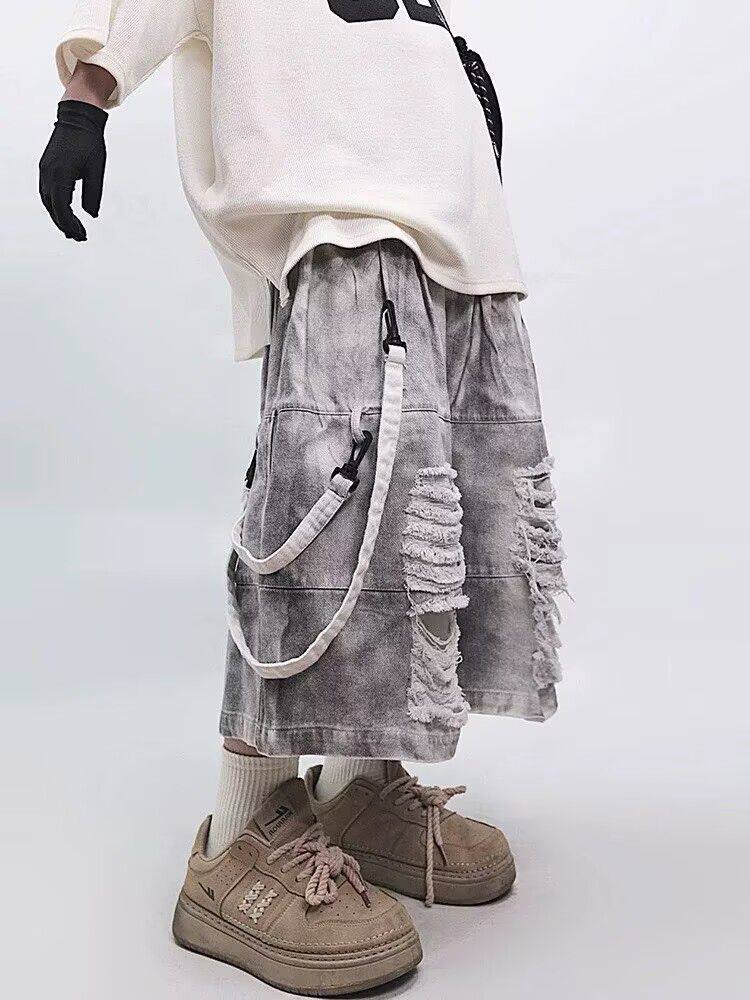Retro Hip-hop Men's Ripped Jea - Street Fashion Jeans recensie en prijs