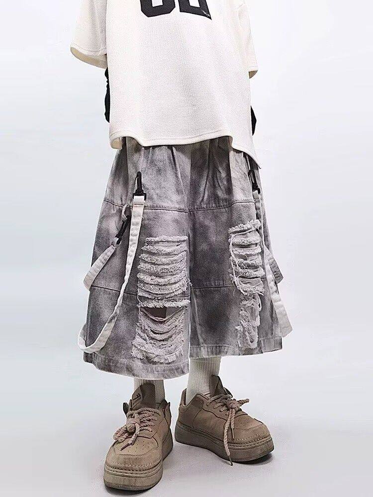Retro Hip-hop Men's Ripped Jea - Street Fashion Jeans recensie en prijs
