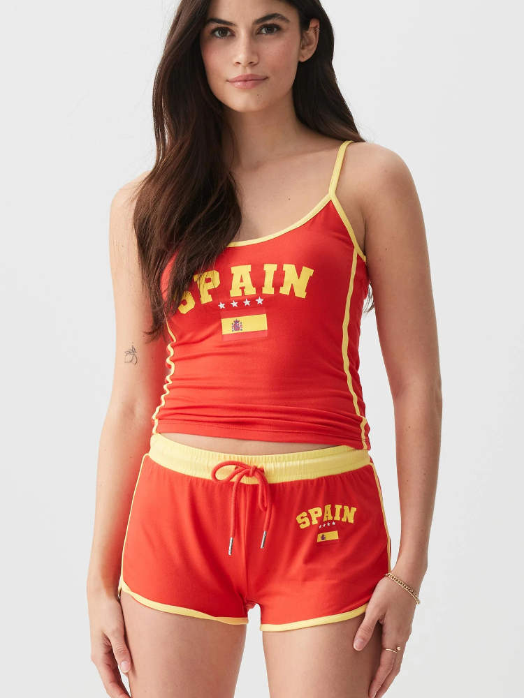 Women Y2K Spain Print 2 Piece  - Street Fashion Jersey recensie en prijs