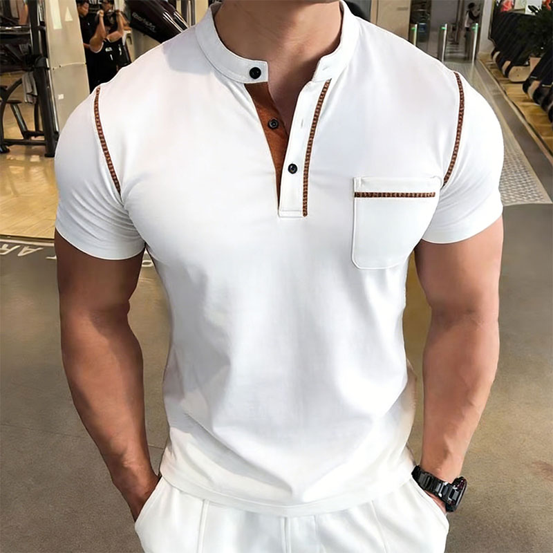 New Summer Men's Henry Collar  - Street Fashion Men recensie en prijs